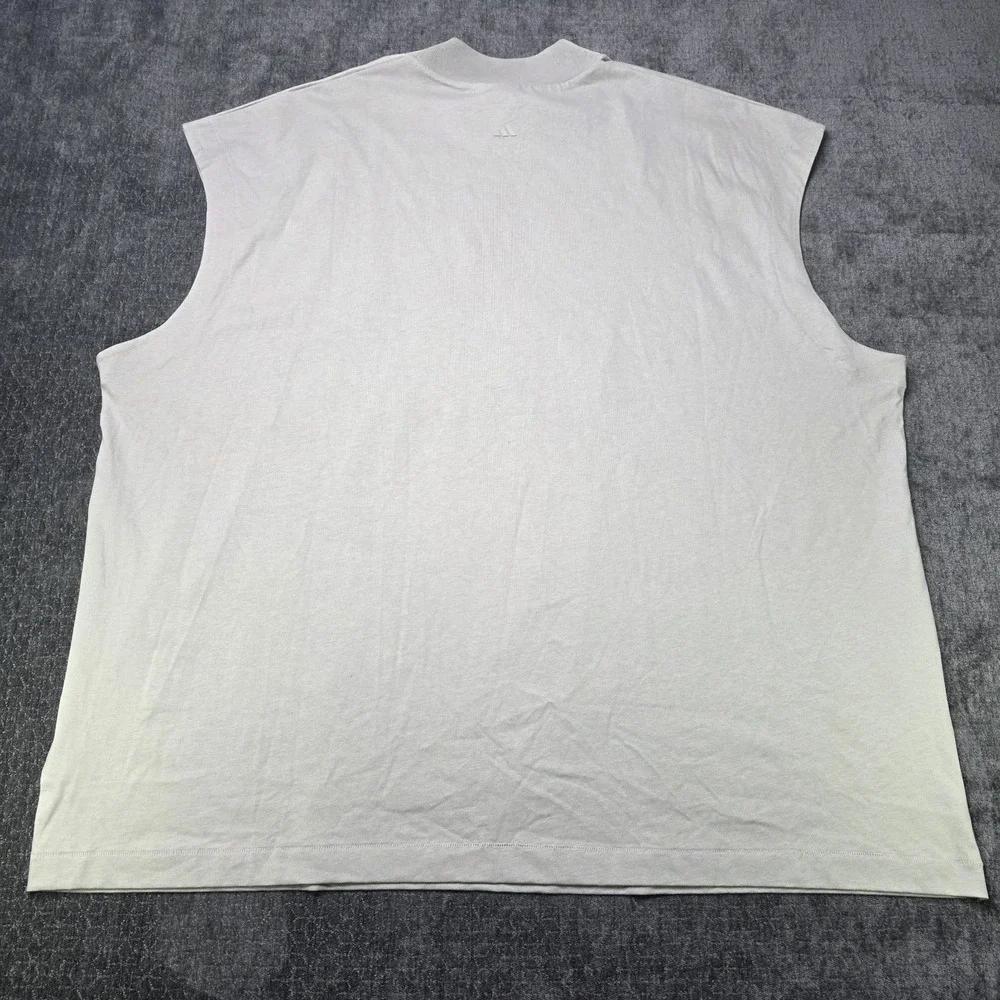 Adidas Basketball Sleeveless T Shirt Mens XL Metallic Gray Athletic Cutoff Top